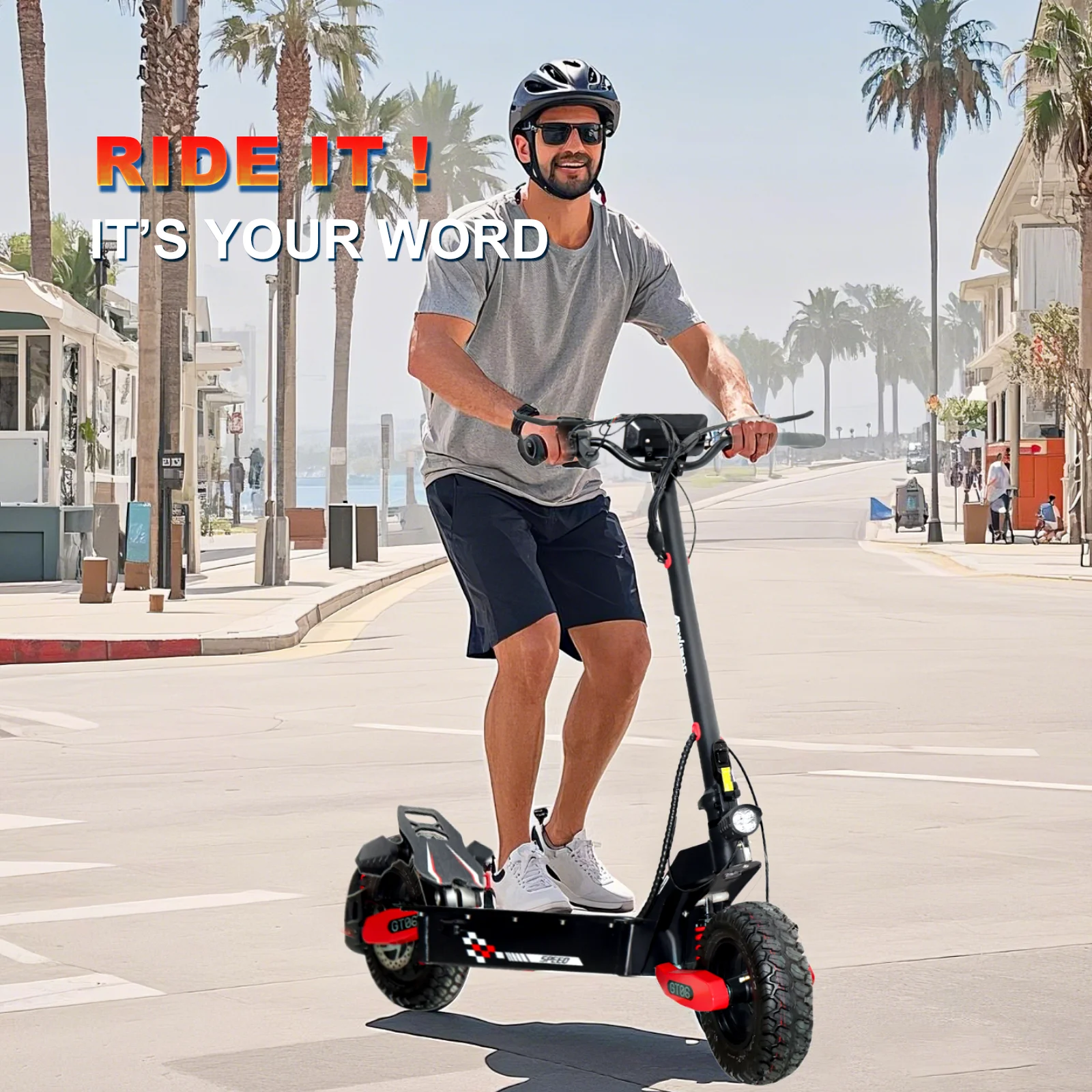 Off Road Electric Scooter for Adults, 1200W Motor Fast E Scooter, Up to 28MPH Top Speed & 20Miles Long Range, 11