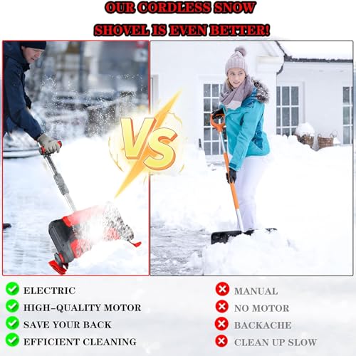 Pala da Neve Senza Fili da 20 V, spazzaneve Elettrico Senza Fili da 12 Pollici con Impugnatura Anteriore Regolabile e Asta telescopica, spazzaneve Professionale con 2 batterie e caricabatter : Amazon.it: Giardino e giardinaggio