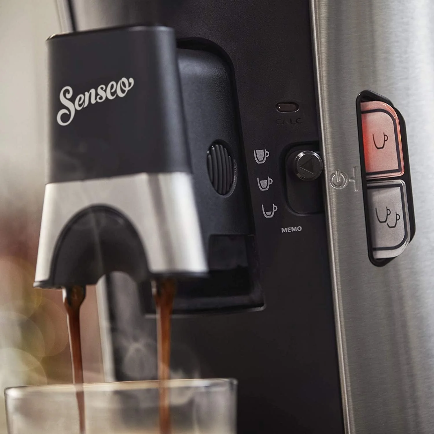 Philips Senseo Select CSA240/20 Koffiepadapparaat (koffiesterktekeuze Plus, memo-functie, van gerecycled plastic), Zwart Eco