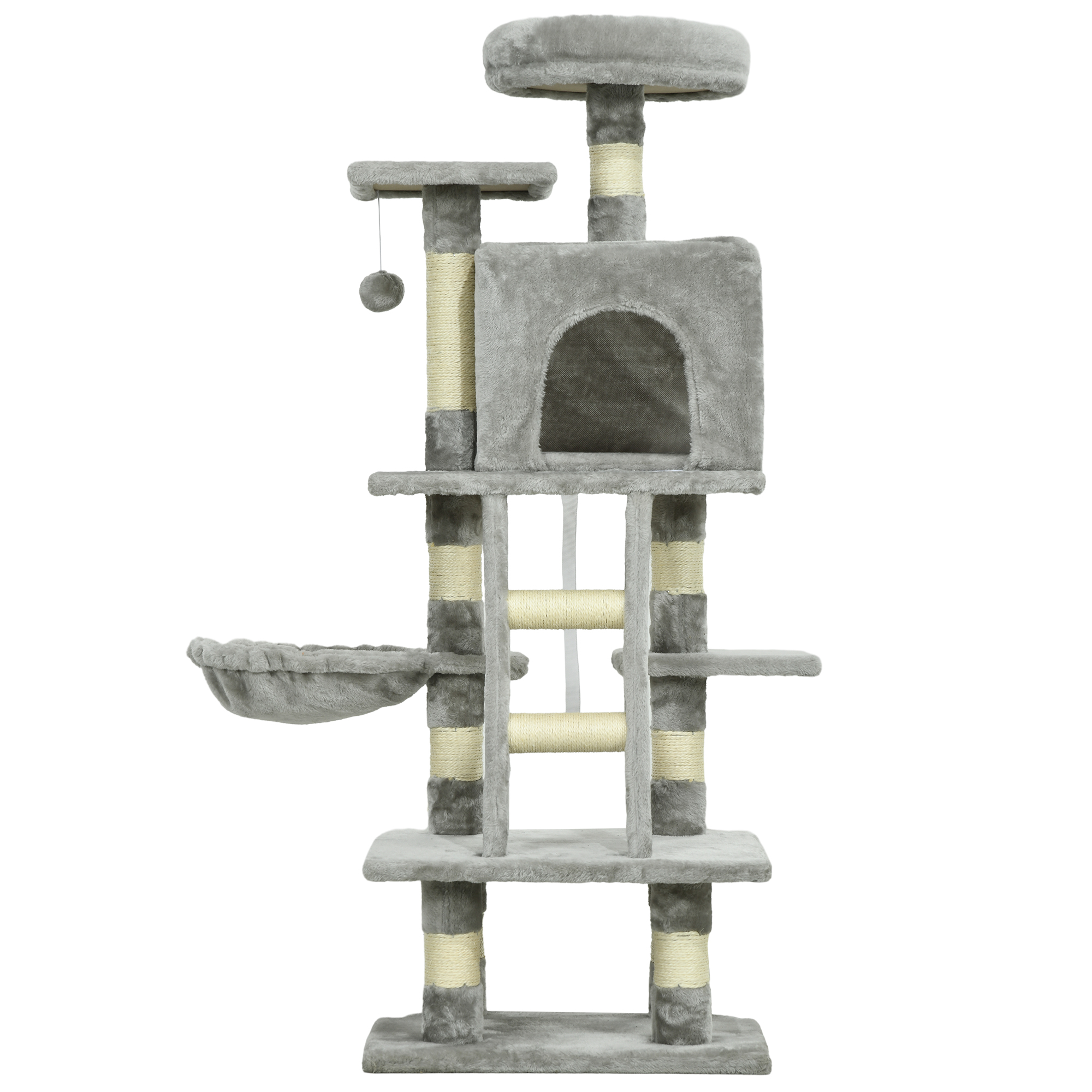 PawHut Kratzbaum, stabil und komfortabel, 49x44x132cm, Grau