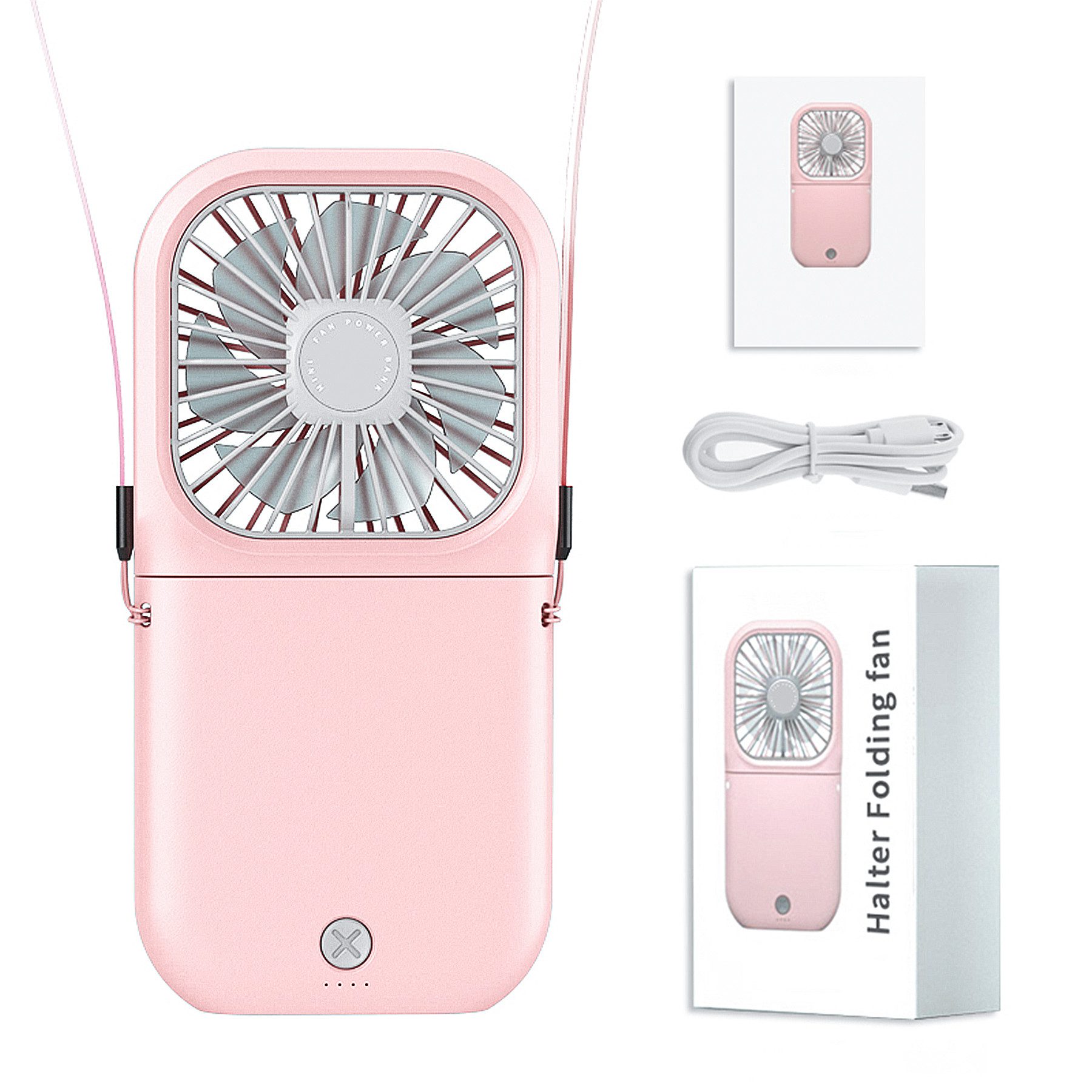 Mini USB-Ventilator USB Ventilator Tischventilator mit 3000mAh-Akku, 3 Geschwindigkeiten