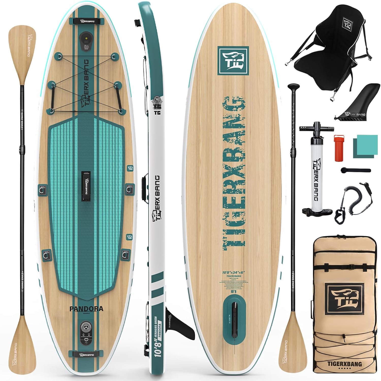 SUP Gonfiabile Adulti, tavola da paddle board da 330cm con accessori premium completi per SUP gonfiabile, paddleboard extra larghe per adulti e bambini - Collezione Pandora