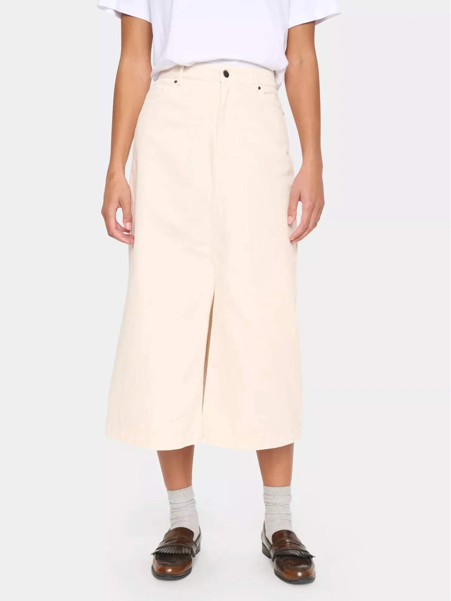 Saint Tropez Ilu Denim Skirt , Cream
