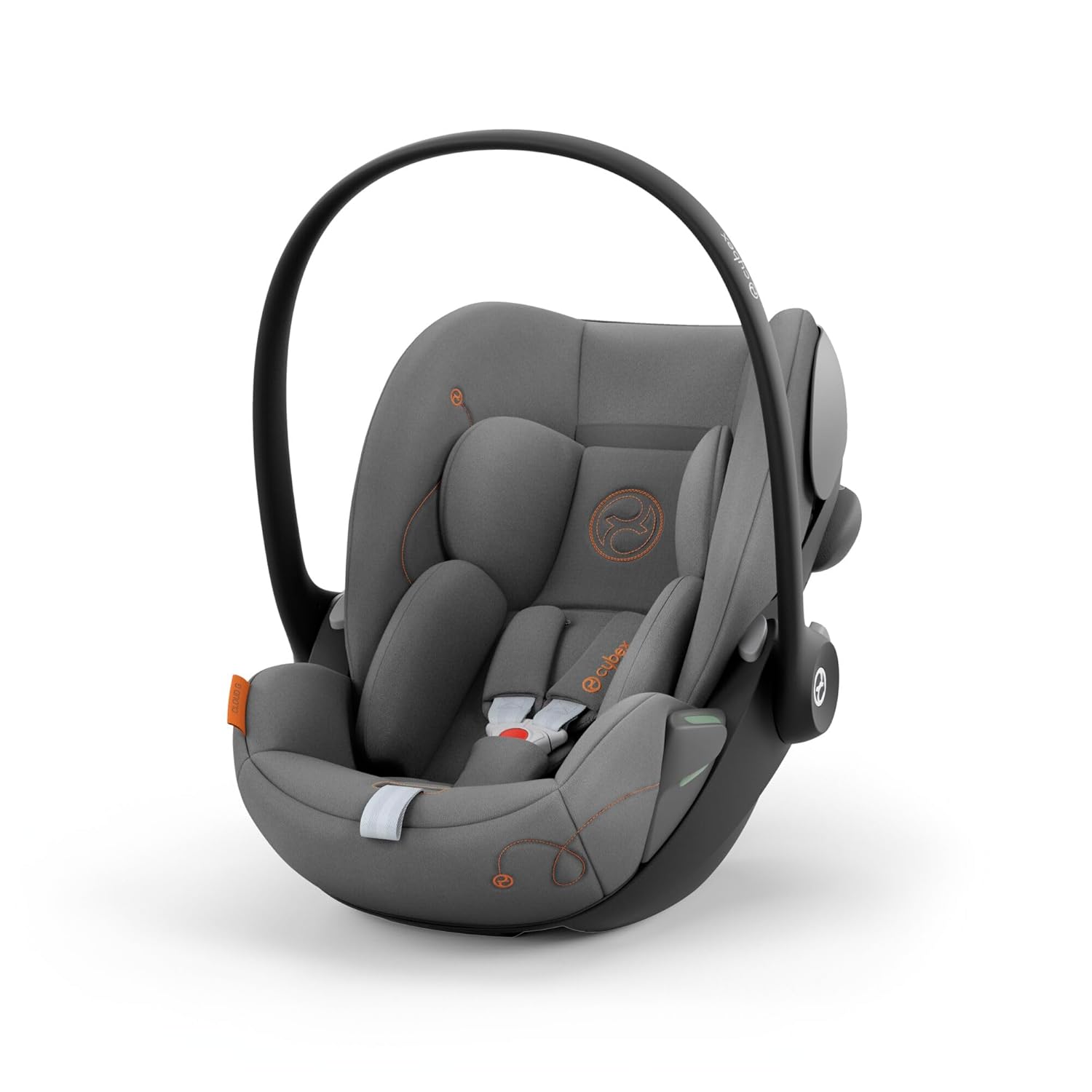 CYBEX Gold Babyschale Cloud G i-Size Comfort, Inkl. Neugeboreneneinlage, Ab Geburt bis ca. 24 Monate, Für Kinder ab 40 cm bis 87 cm, Max. 13 kg, Moon Black