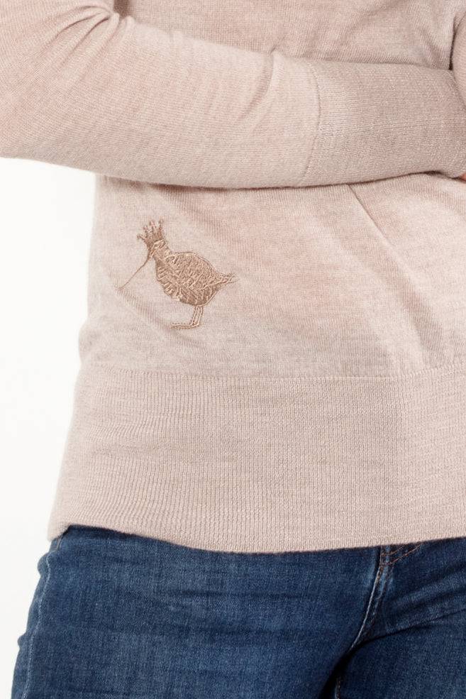 Extra Fine Merino Wool Polo Neck Jumper �C Oatmeal