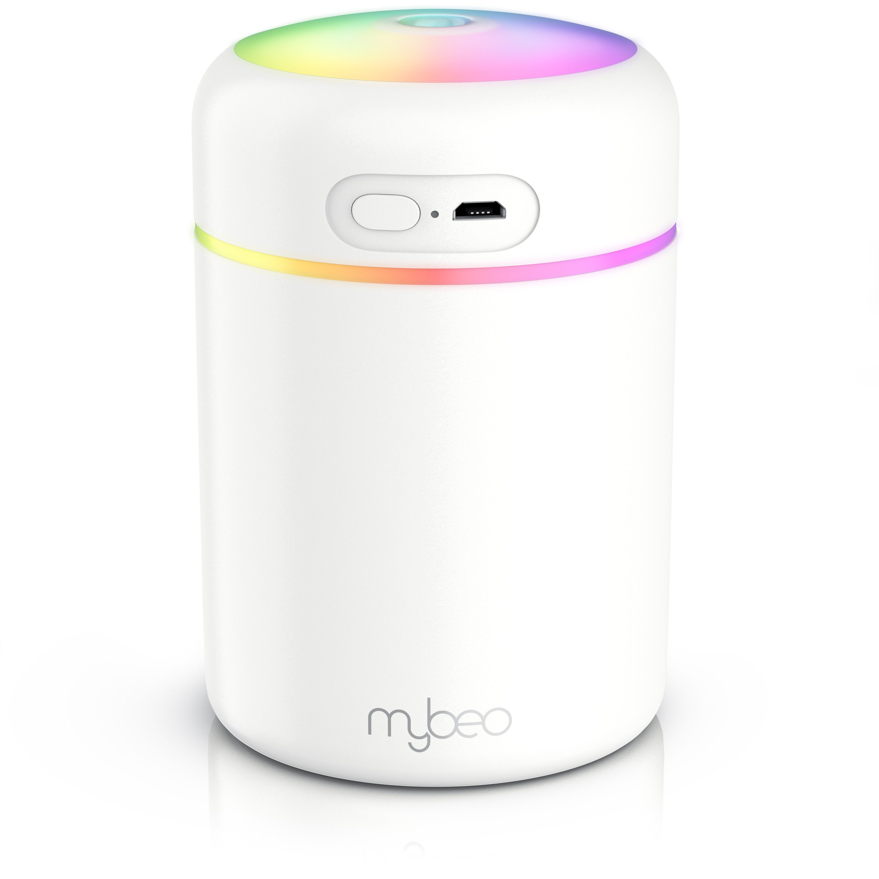 Luftbefeuchter Mini mit Aromadiffusor, 300 ml, 2 Sprühmodi, LED-Farben