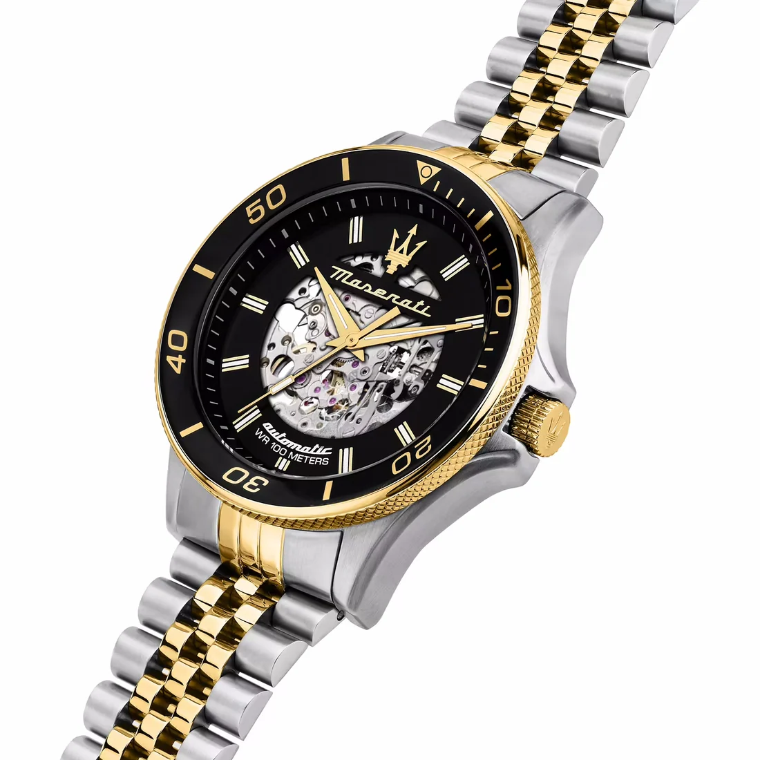 Orologio Maserati Sfida nero Skeleton dettagli oro giallo R8823140010