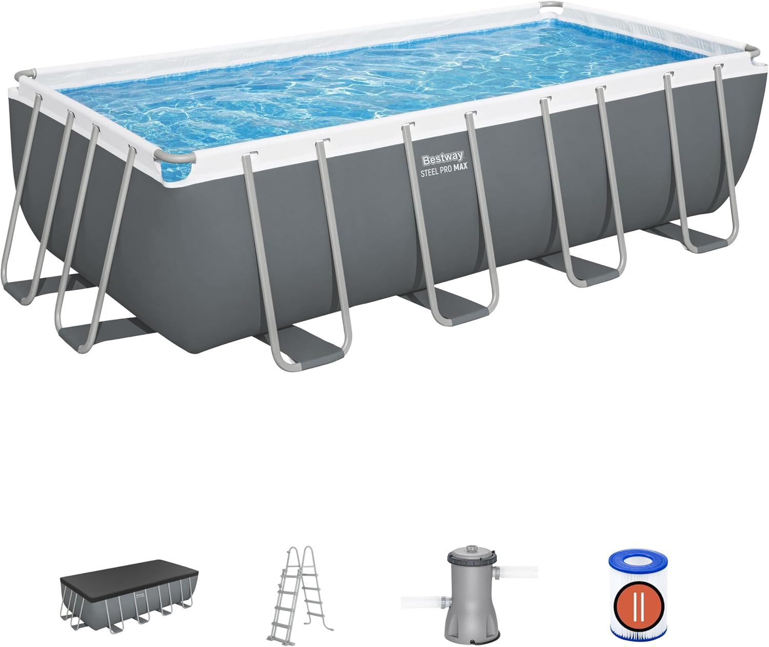 Bestway 56670-7 Set piscina fuori terra Steel Pro Max da 488x244x122 cm