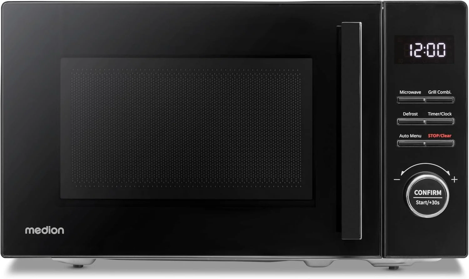 MEDION Mikrowelle, 20 Liter, schwarz, klein mit Grill (, 800 Watt, 1000 Watt Grill, 8 Automatik-Programme inkl. Auftaufunktion
