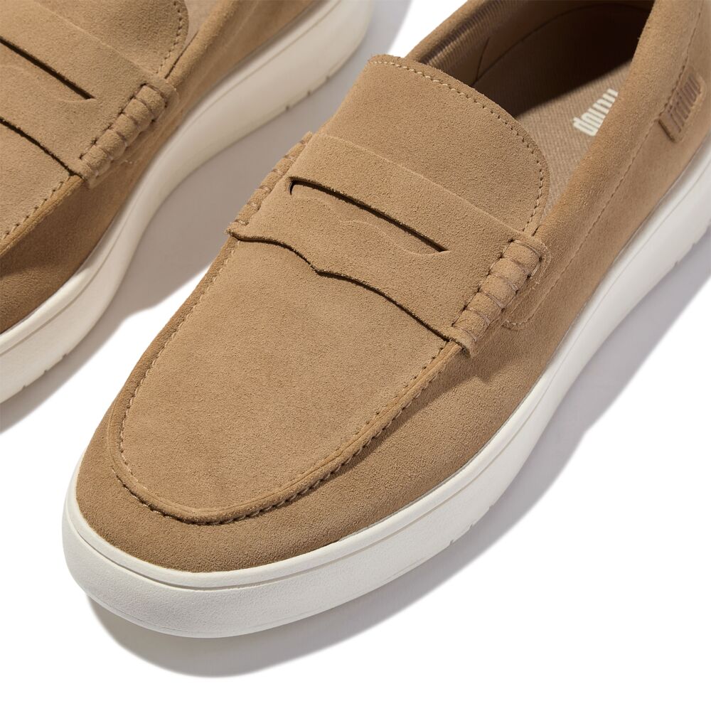 FitFlop RALLY M?nner Camel Wildleder Loafers