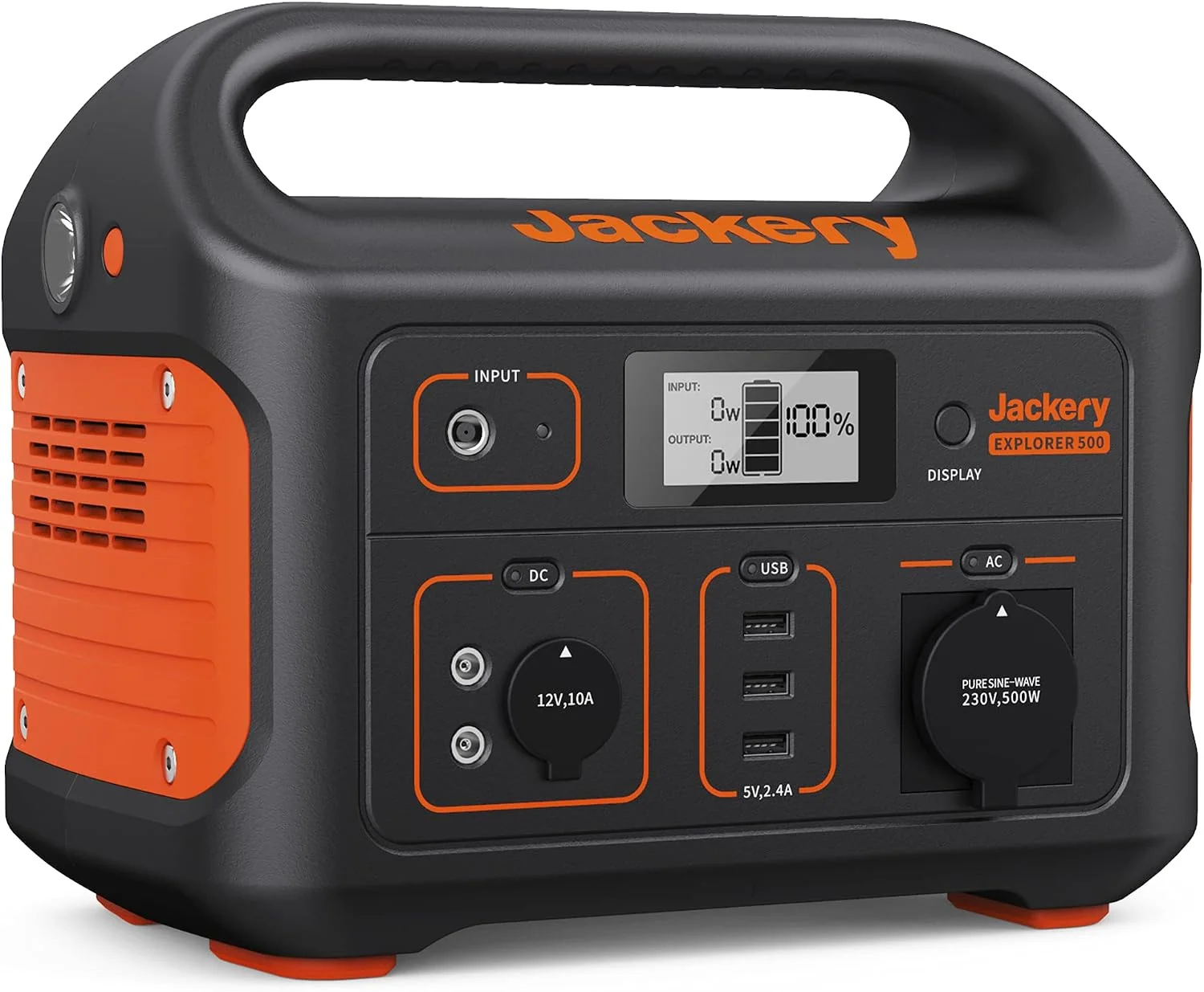 Jackery Explorer 500, 518Wh Tragbare Powerstation Mobiler Stromspeicher mit 230V/500W (Spitze 1000W) (Generalüberholt)