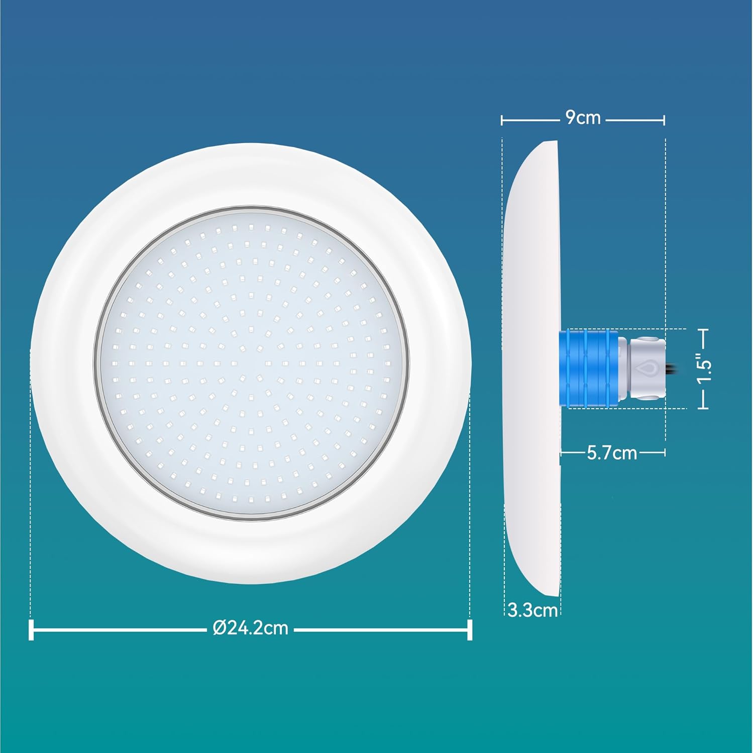 LED Poolbeleuchtung mit 1,5