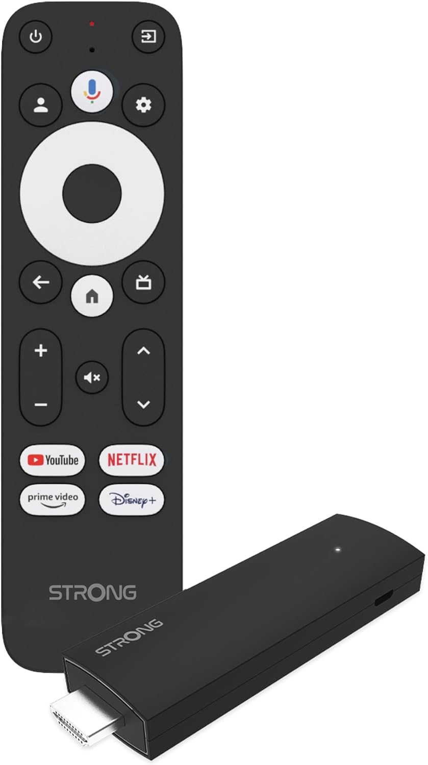 STRONG Leap-UNA Stick Streaming Android TV, Wi-Fi, Chromecast Integrato, TV Box Android 11, Assistente Google, HDR10+, Dolby Audio & Dolby Vision, Google Play, Netflix, YouTube