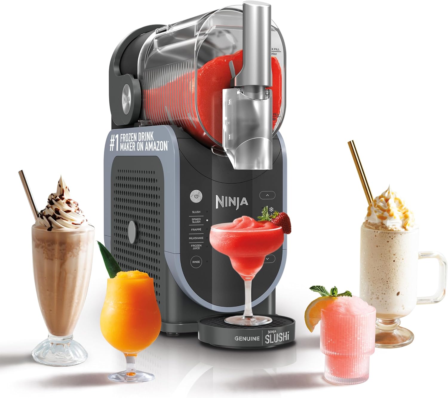 Ninja SLUSHi with RapidChill Technology, 88 oz. Frozen Drink & Slushie Machine, 5 Preset Programs, Margaritas, Frappés, and More, Premium Accents, Black, FS301
