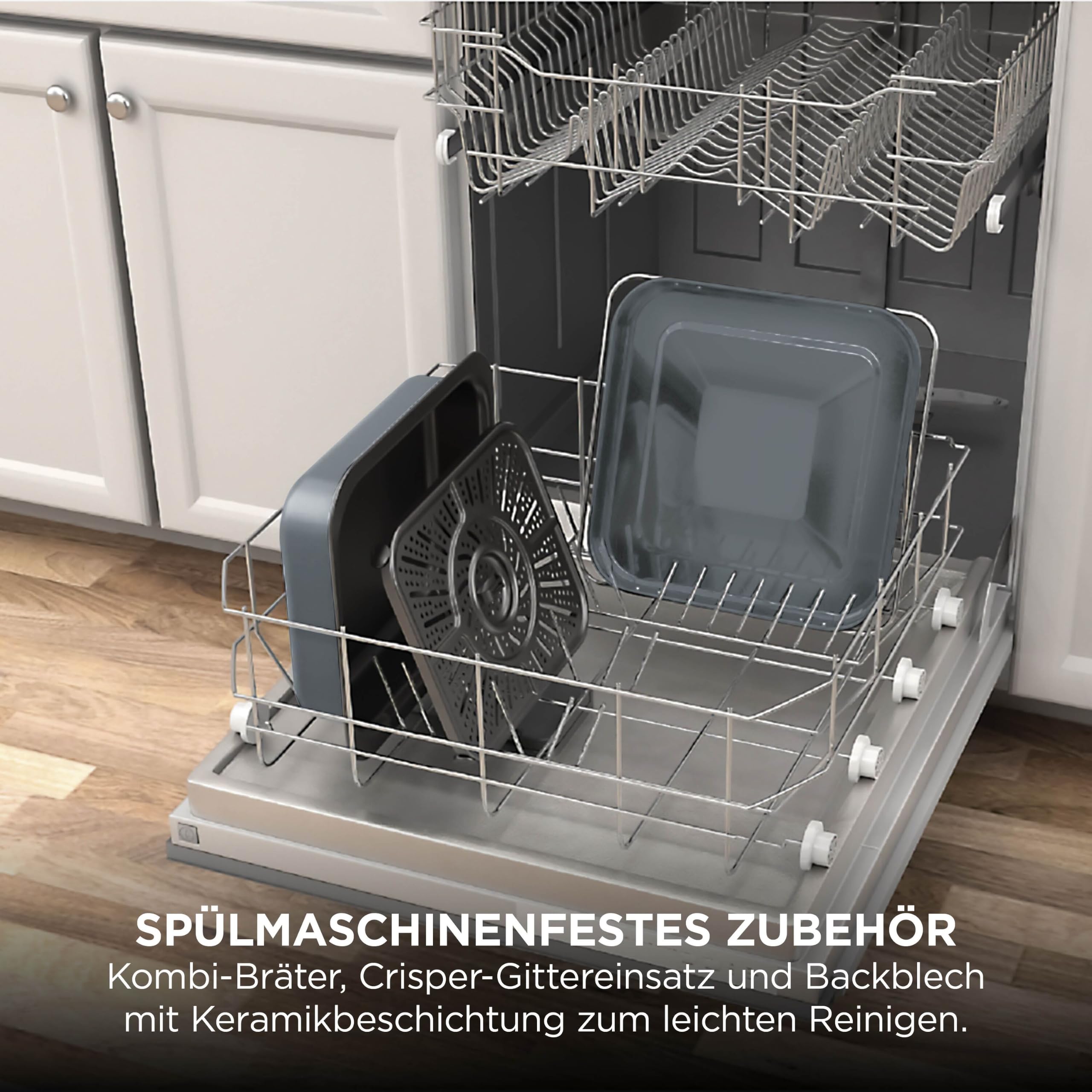 Combi 12-in-1 Multikocher mit Ofen- und Heißluftfritteusen-Funktion, 12,5 L, grau