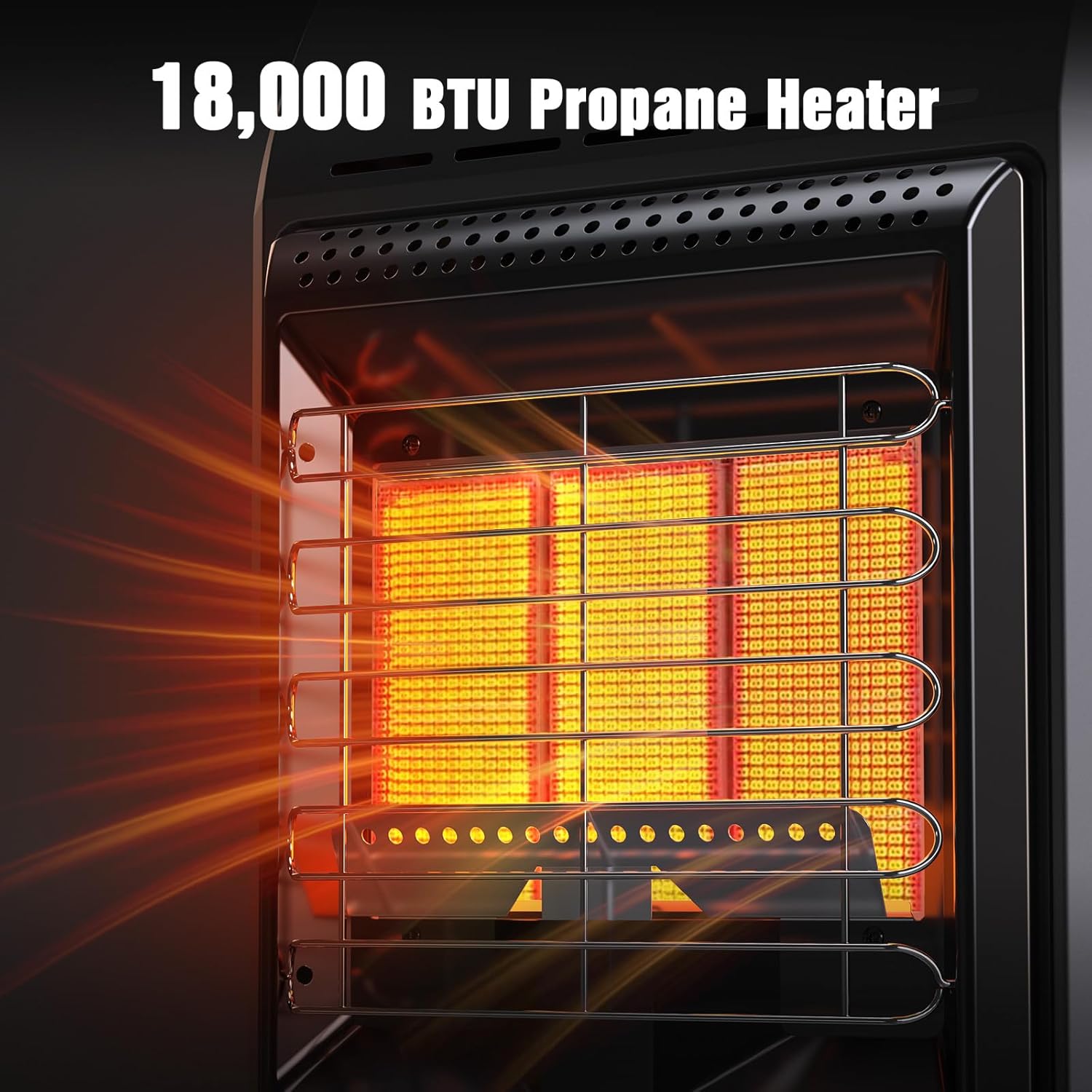 Propane Heater Outdoor Portable 6000 To 18000 BTU Propane Gas Heater Cordless 3 Settings for Patio  With Tip-Over Protection Ultra Quiet Heat Up To 450 Sq.Ft