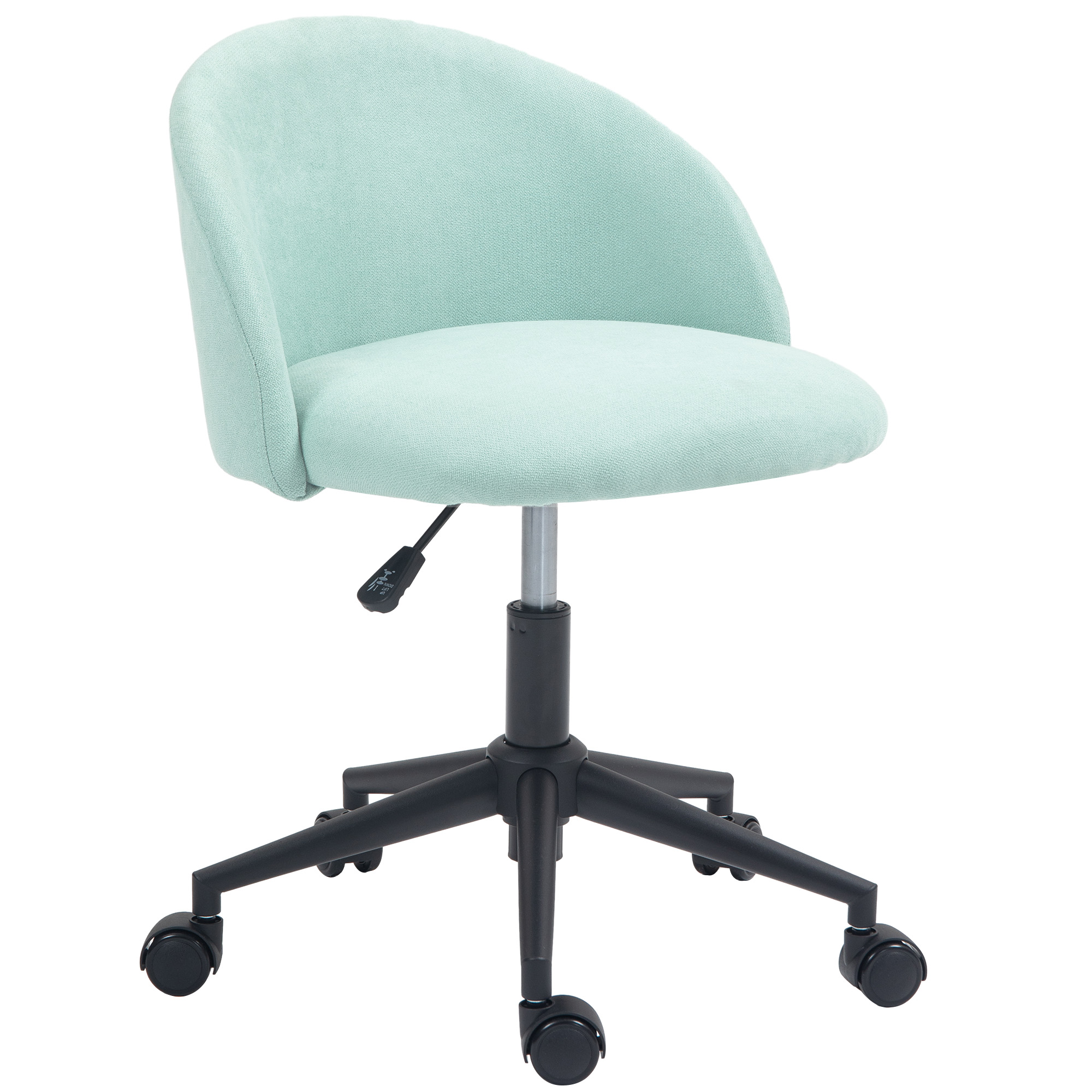HOMCOM Bürostuhl Schreibtischstuhl in Samtoptik 360° drehbar höhenverstellbar 56 x 59,5 x 66-75,5 cm grün