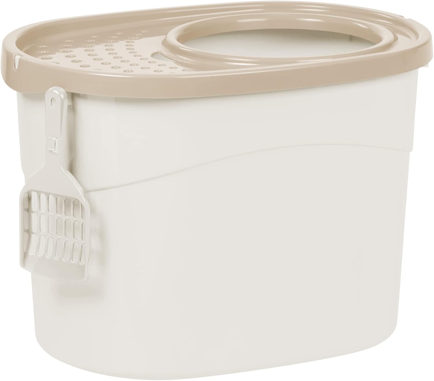 Iris Ohyama Lettiera per Gatti, Fino a 7kg, 1 Pala, Grigio, Ingresso Top, Cat Litter Trey, Chiuso, Per Gattini, Lato alto, Con cappuccio, Grande, Senza BPA, Profondo, Facile da pulire, TECL-20