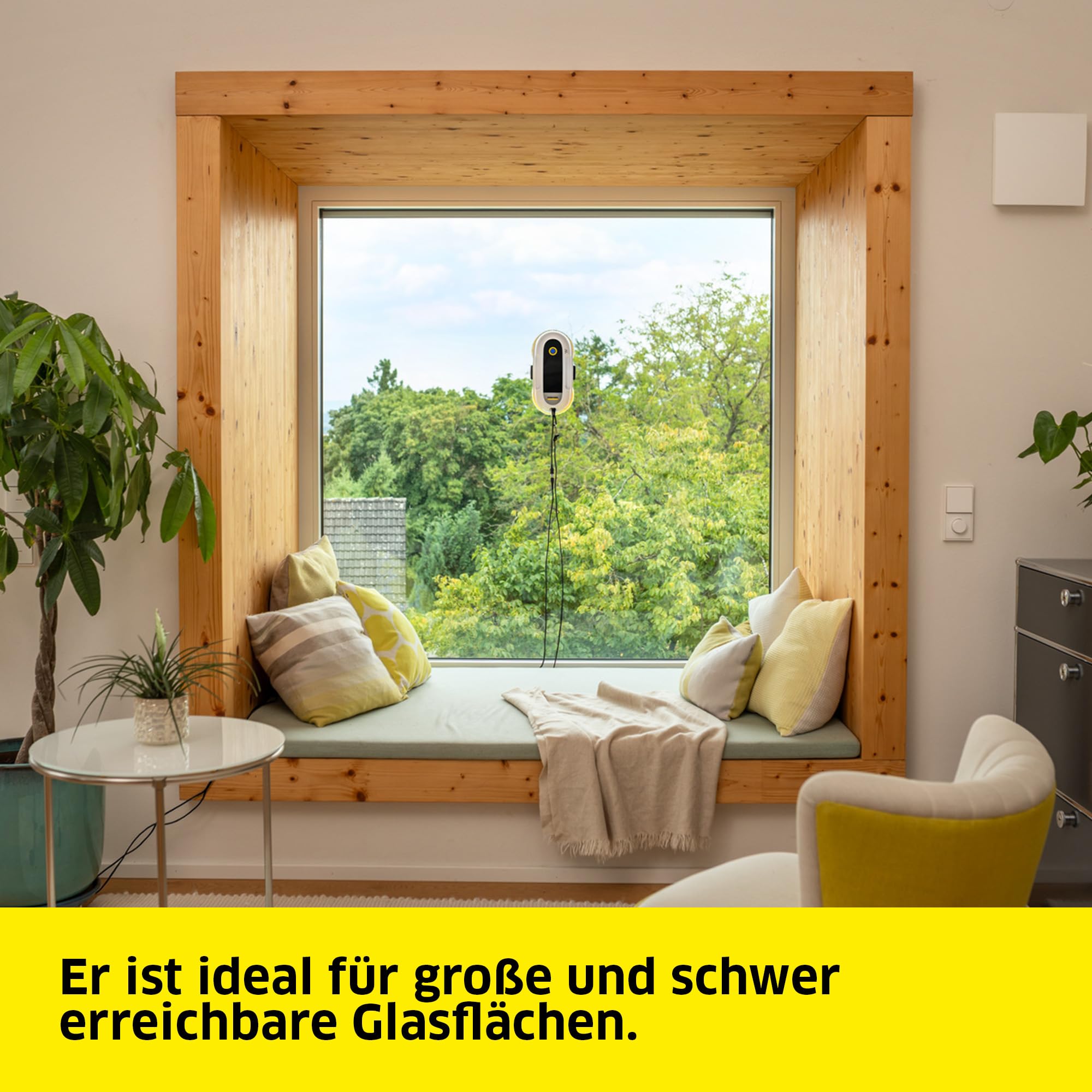 Fensterputzroboter RCW 2 Extra+ mit 5 Reinigungsmodi für Glas, automatische Fensterreinigung mit Fernbedienung und Sicherungsseil