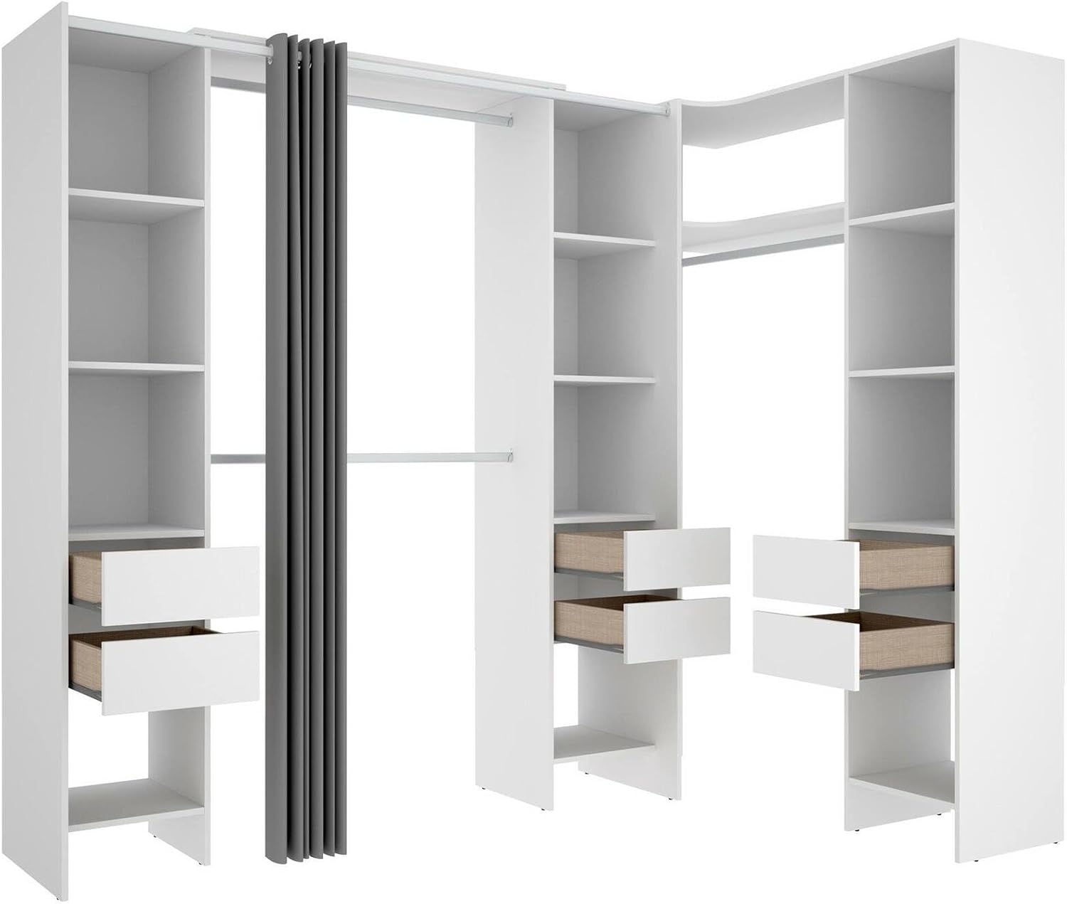 Dmora - Biaena Large Wardrobe, Bedroom Furniture, Walk-in Closet, Clothes Wardrobe, 234 x 141 H 205 cm, White