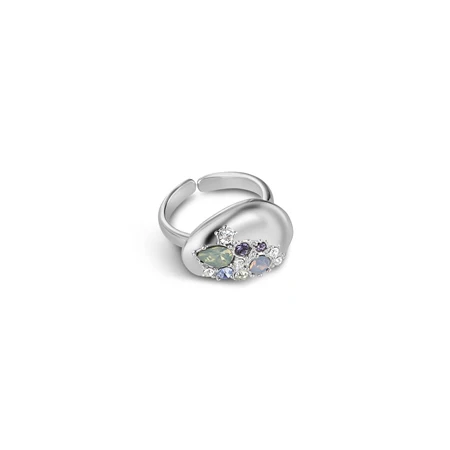 Newbridge Silverware Ring with Blue and Clear Stones