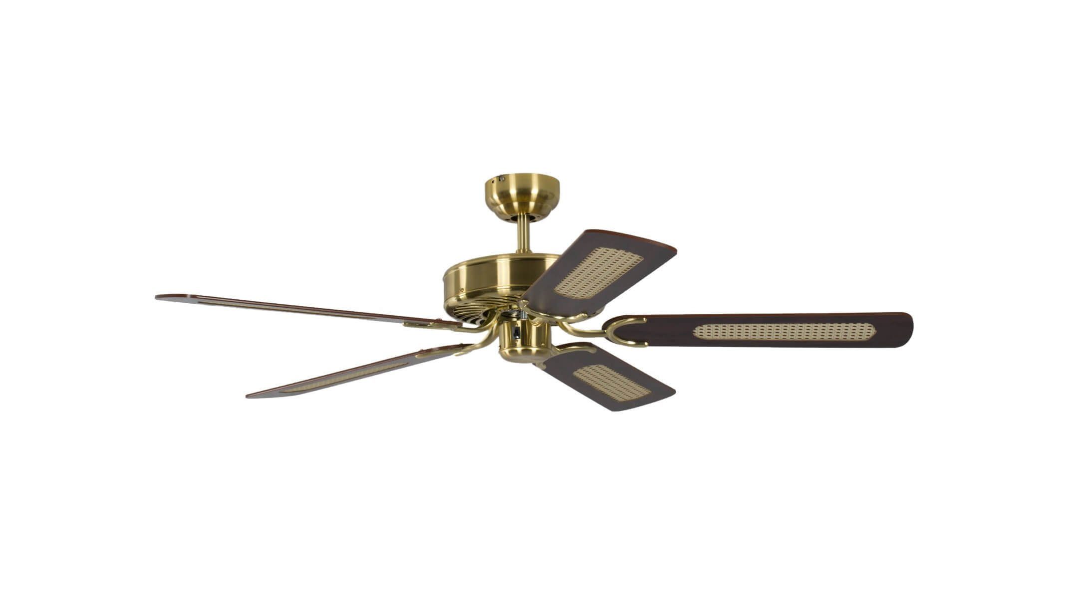 Deckenventilator Deckenventilator Potkuri Messing seidenmatt / Mahagoni