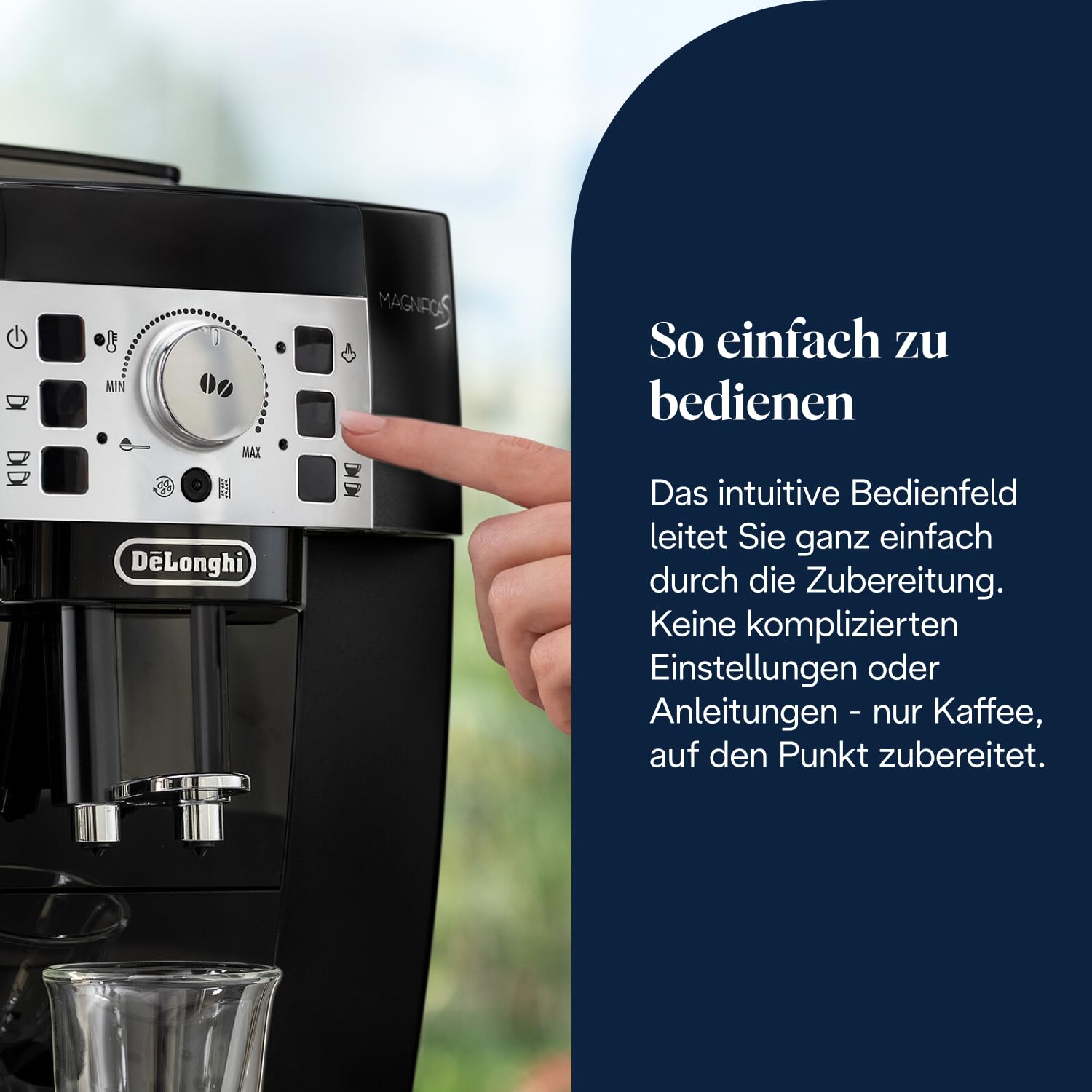 De'Longhi Magnifica S Kaffeevollautomat für 2 Getränke in Schwarz mit integriertem Mahlwerk