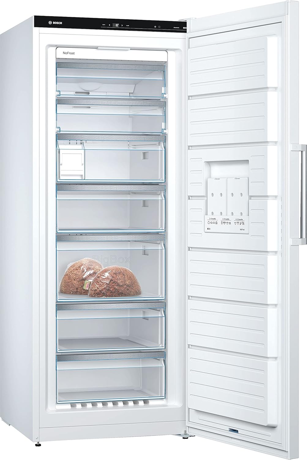 GSN54AWCV Serie 6 - Congelatore XXL, 176 x 70 cm, extra largo, 327 l, NoFrost mai più sbrinare, illuminazione a LED, illuminazione uniforme, spazio BigBox per congelatore grande, bianco