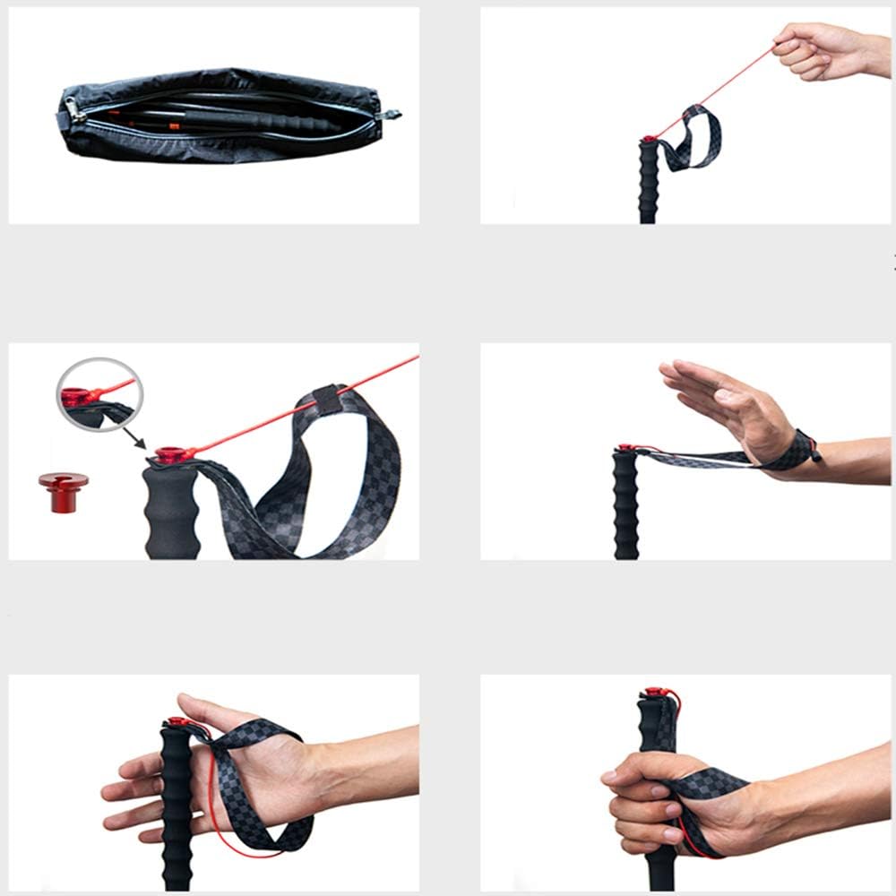 Leichtes zusammenklappbares Kohlefaser-Trekkingpol-2-Pack stark faltbar Bester Wanderstock, Anti-Schock Extider Wandermast für Camping, Mountainin, Mountainin