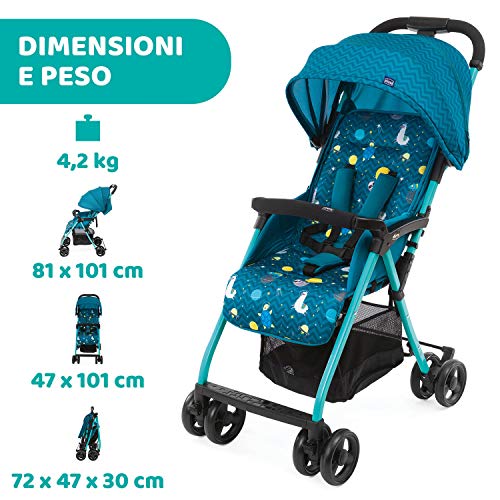 Chicco Ohlalà 3 Passeggino Ultraleggero Da 0 Mesi A 15 Kg, Blu Petrolio,101 X 81 X 47 Cm : Prima infanzia
