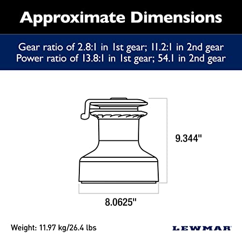 Lewmar Winch Evo 55ST Grigio : Amazon.it: Sport e tempo libero
