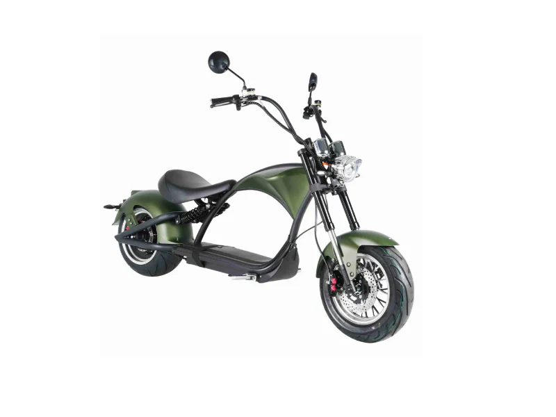 Elektro-Chopper Mangosteen M1 in Mattgr��n �C 2000W Hochleistungsmotor und Stilvoll