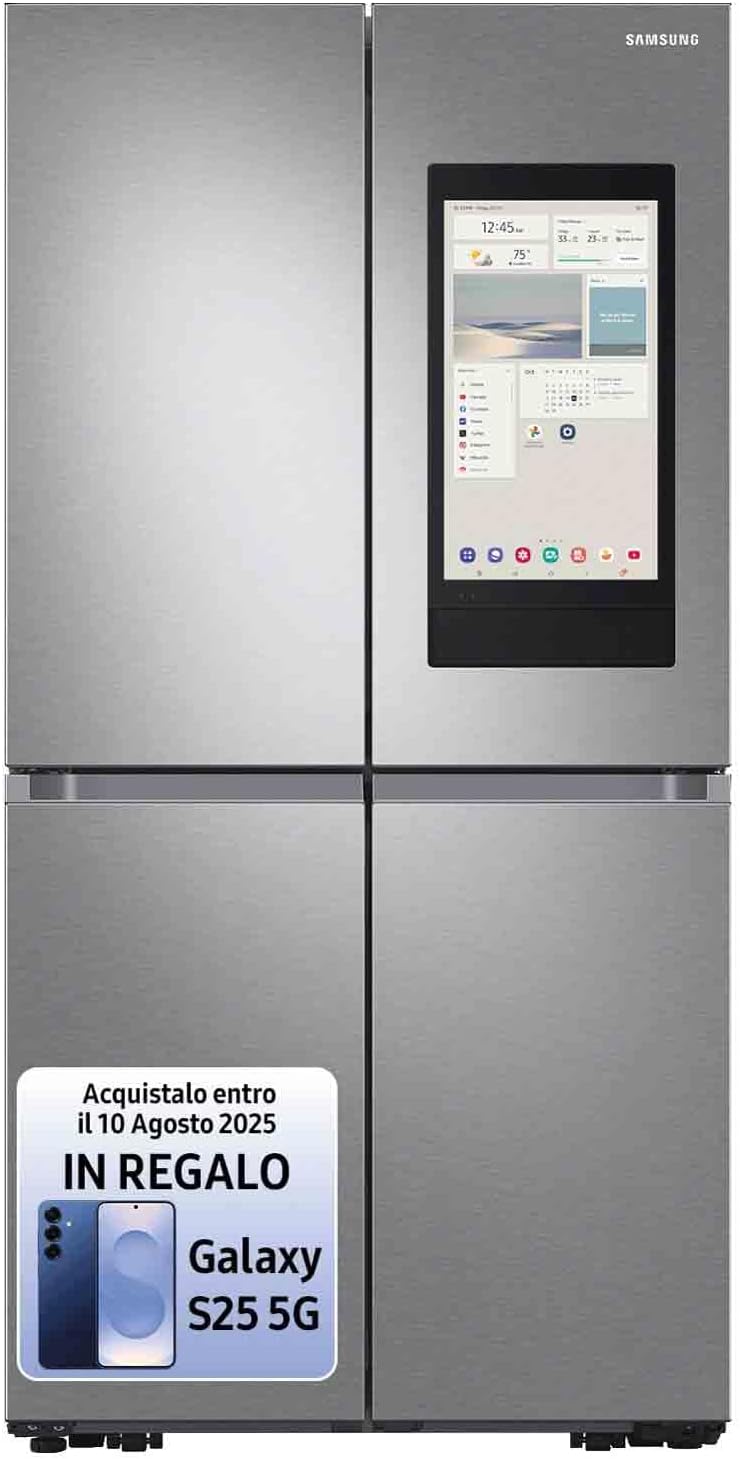 Samsung Frigorifero Side By Side con Family Hub? RS6HA8891B1/EF, Libera installazione, Dispenser dell'acqua, Twin Cooling Plus?, Wifi, 614L, 91l x 178h x 72p cm