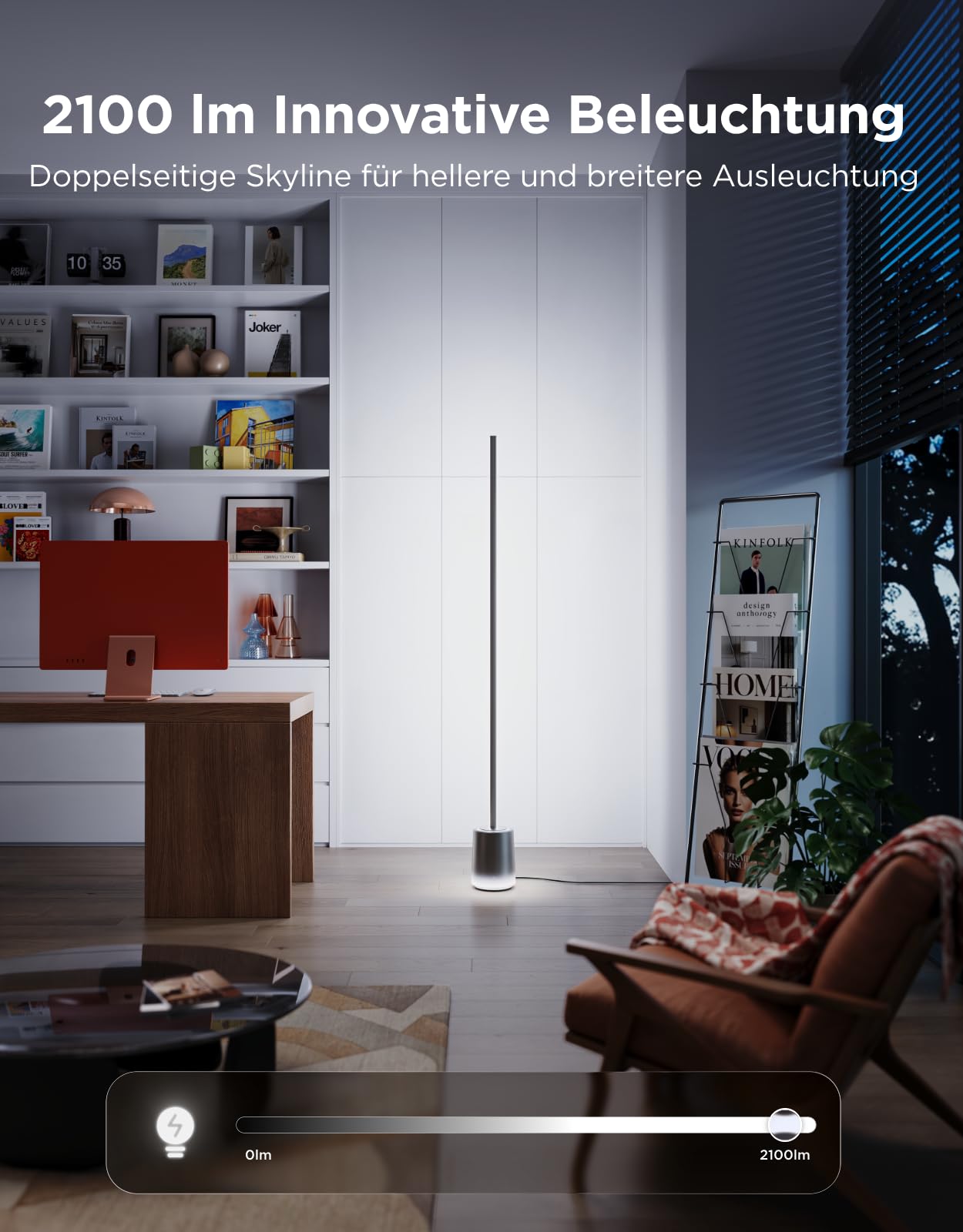 RGBWWIC LED Stehlampe 2100lm mit LuminBlend+ Technologie, dimmbar 1000-10000K und App-Steuerung
