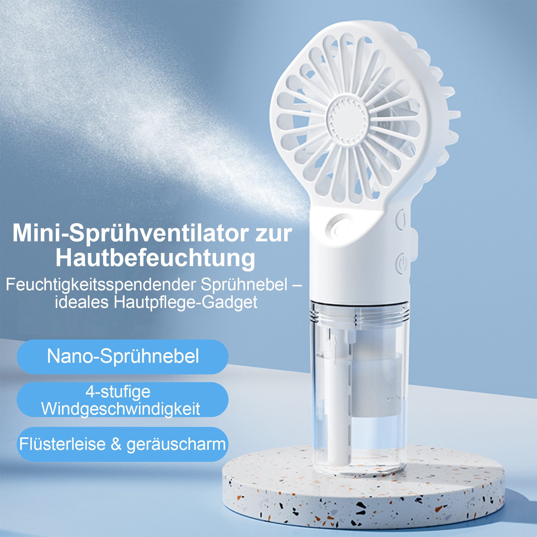 Mini USB-Ventilator Handventilator, Tragbarer Mini Ventilator, Wiederaufladbar,800MAH