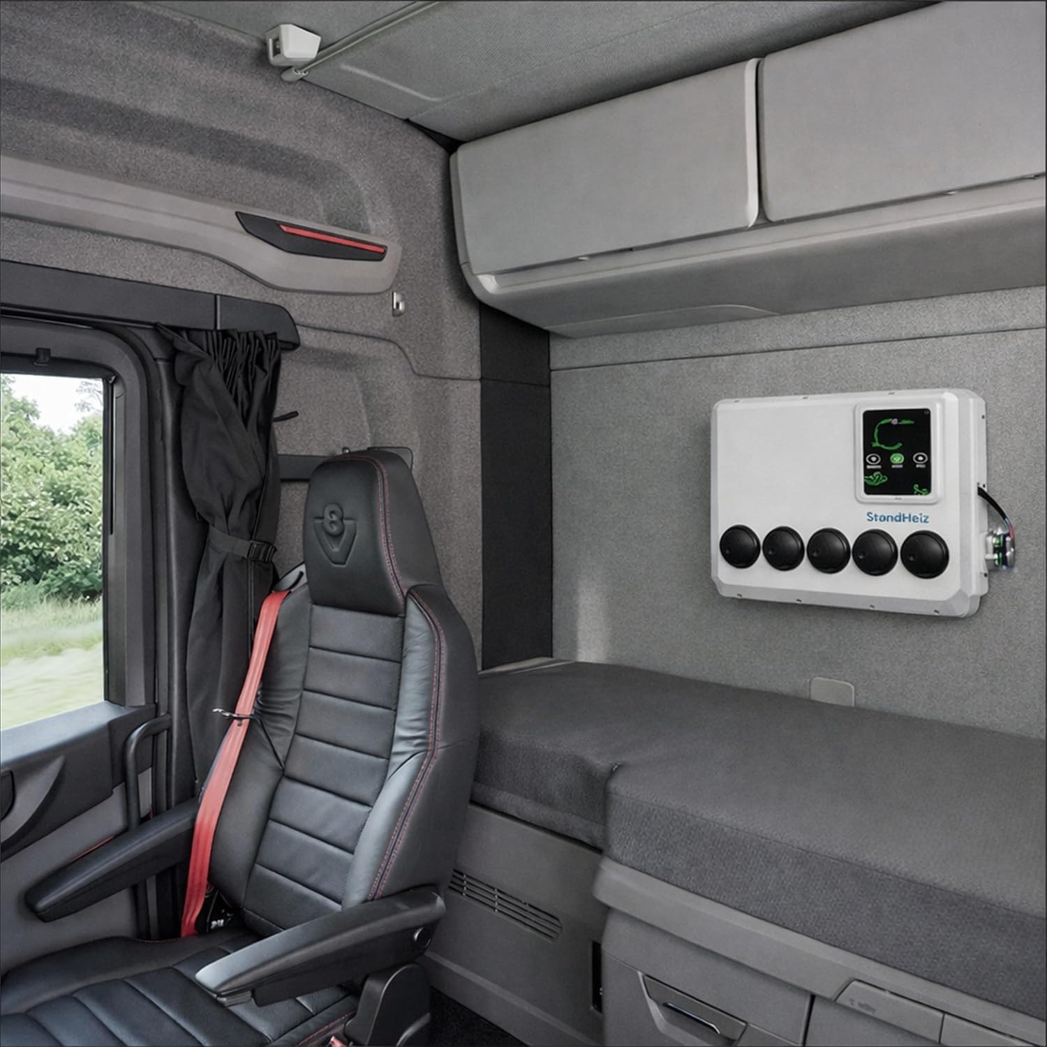 Split-Klimaanlage für LKW, Bagger, Traktor & Wohnmobil | Elektrische Standklimaanlage 1800W | Parkplatz-Klimaanlage mit Fernbedienung, leiser Betrieb & R134a