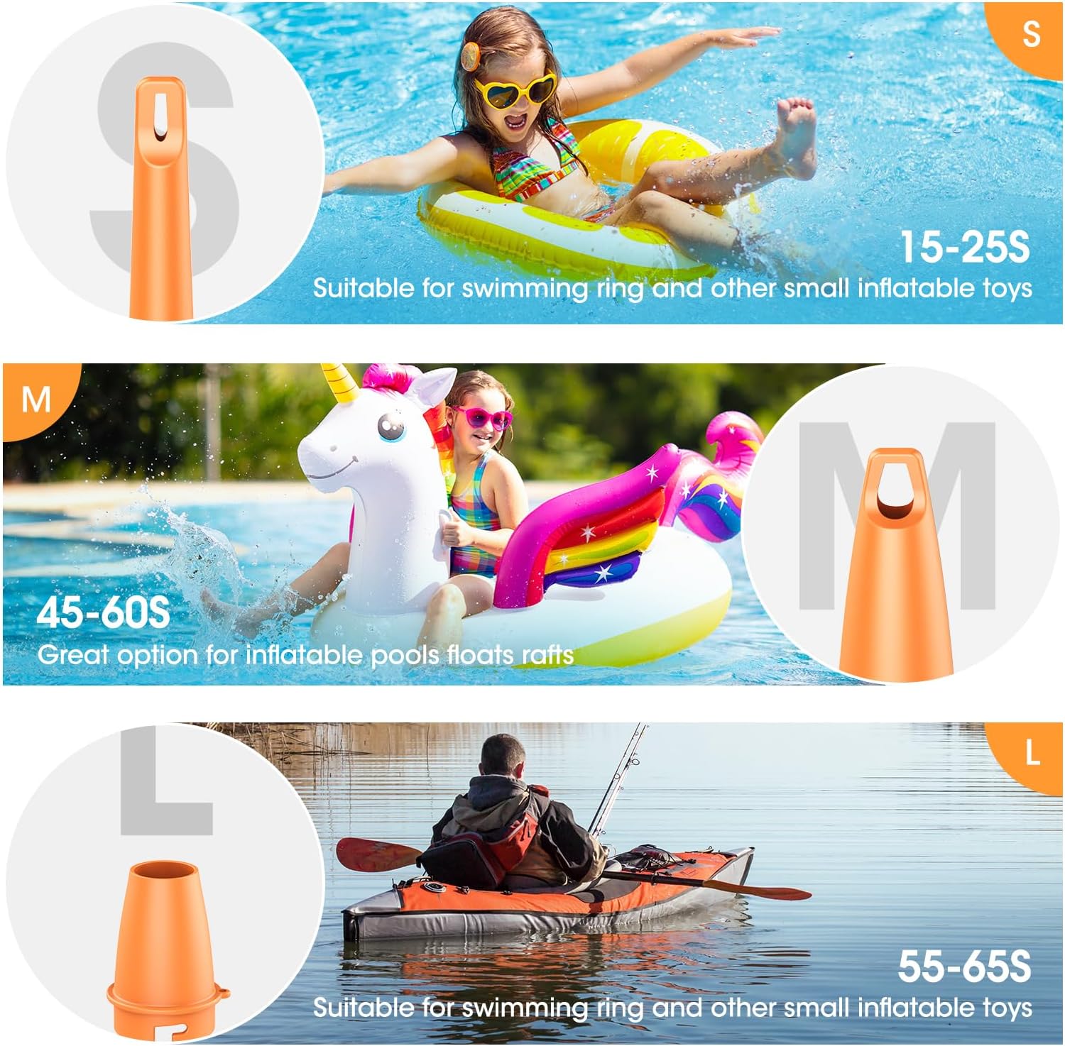 SUPPOU Pompa Elettrica, 5200mAh Pompa Elettrica per Materasso Gonfiabile può essere rapida per Gonfiare e Sgonfiare, Adatto per Materasso Gonfiabile, Materassino Campeggio, Piscina Gonfiabile