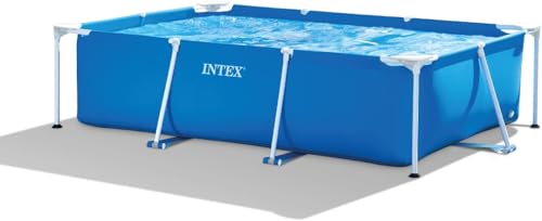 Intex 28271 Rettangolare Cm 260X160X65 Piscina Gioco Estivo Estate Giocattolo 758, 2300 Litri, 260 x 160 x 65 cm, Blu & 28638 Pompa Filtro Easy Frame, Grigio, 2.7m3/h : Giardino e giardinaggio