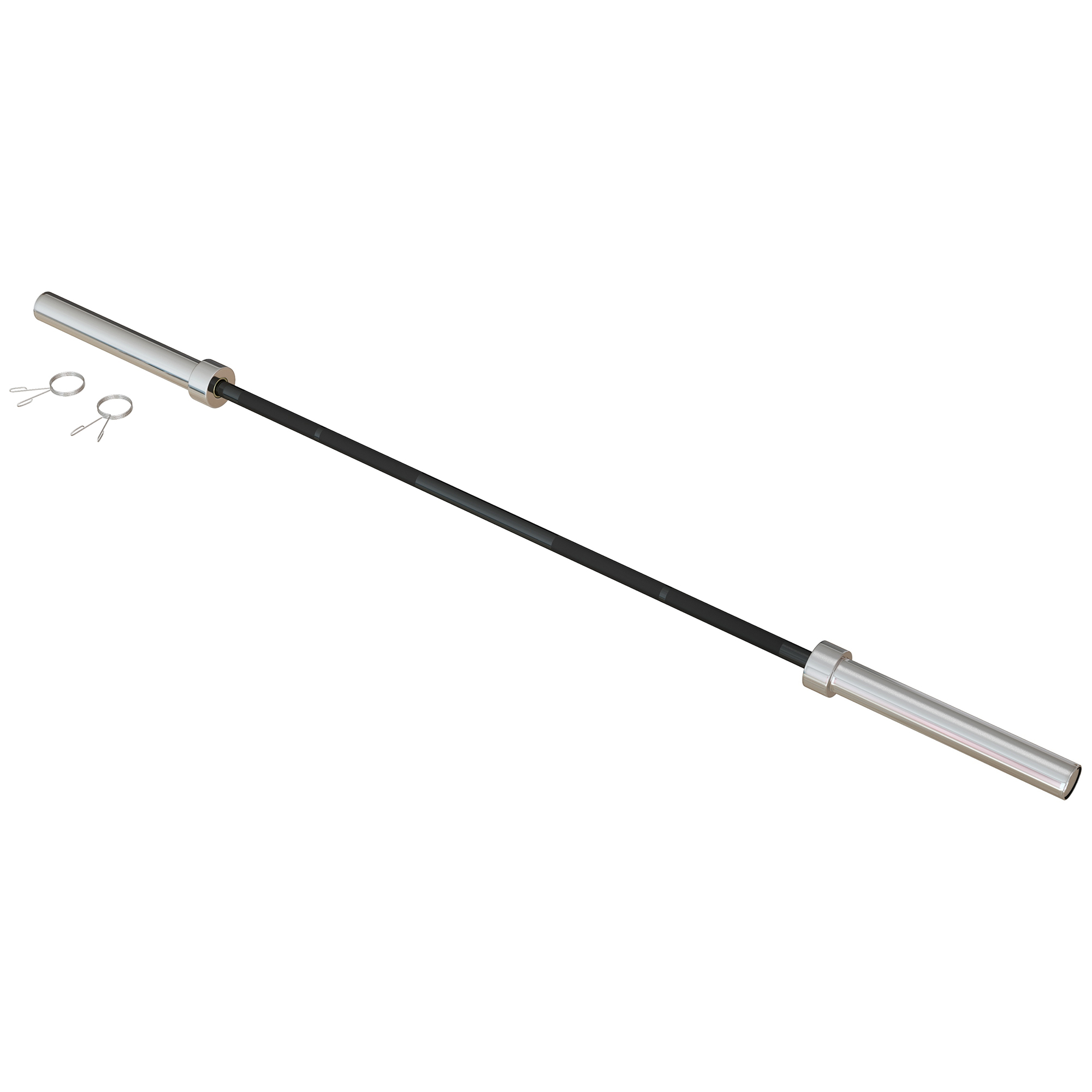 SPORTNOW Langhantelstange aus Stahl 180 cm Ø50 mm mit 2 Klemmen Belastbarkeit 200 kg Langhantelstange für Hantelscheiben Ø5 cm Fitness