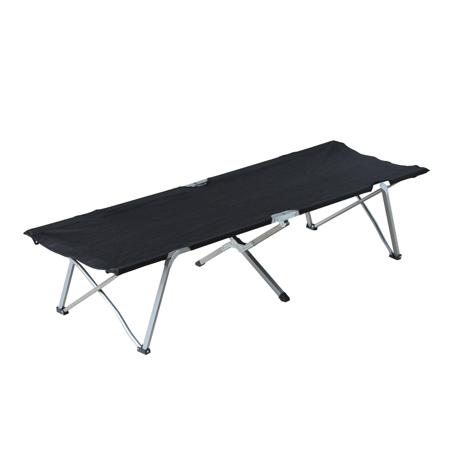 Outsunny Campingbett Feldbett Klappbett Liege inkl. Tasche 193x64x40cm (Schwarz)