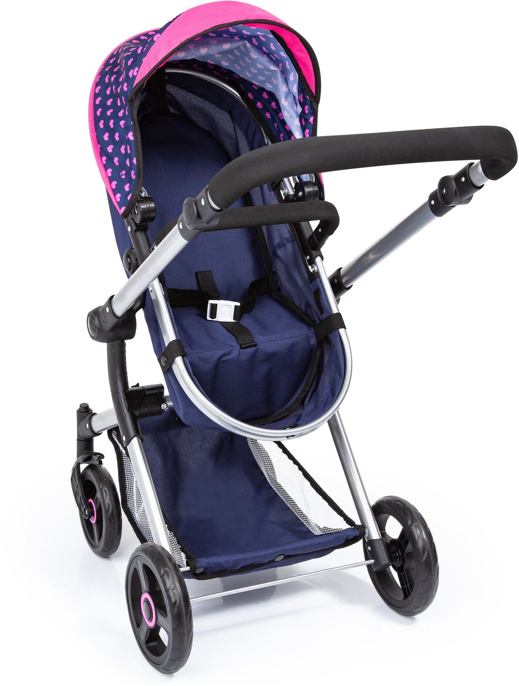 Kombi-Puppenwagen Vario, Blau/Pink
