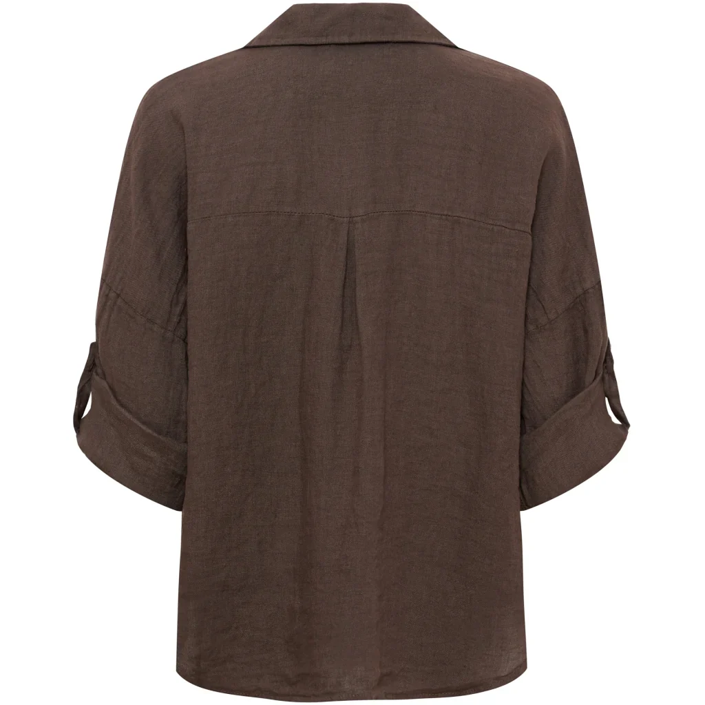 Classic Linen Shirt �C Mocha | Women's Luxury Linen Top