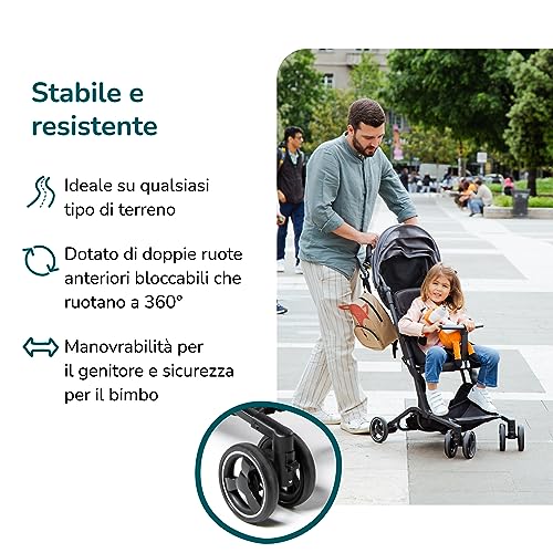Passeggino leggero 25 kg portata ZANCLEM   Reclinabile Super Accessoriato con Chiusura Ombrello| Passeggino compatto con Cintura 5 Punti e Freno a Pedale   passeggino da viaggio aereo : Prima infanzia
