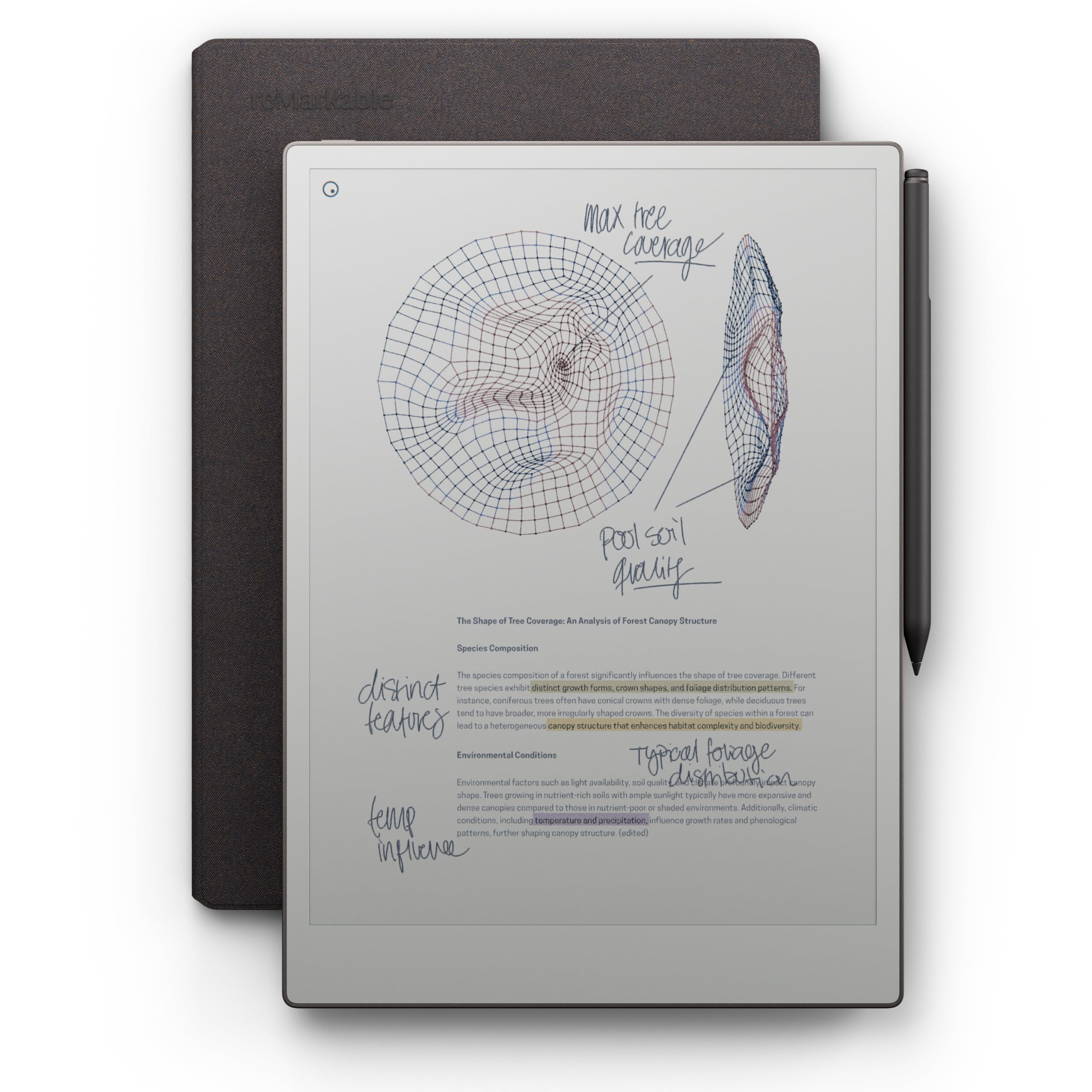 reMarkable Paper Pro 11,8 Zoll E Ink Tablet Bundle mit Marker Plus und Book Folio in Basalt