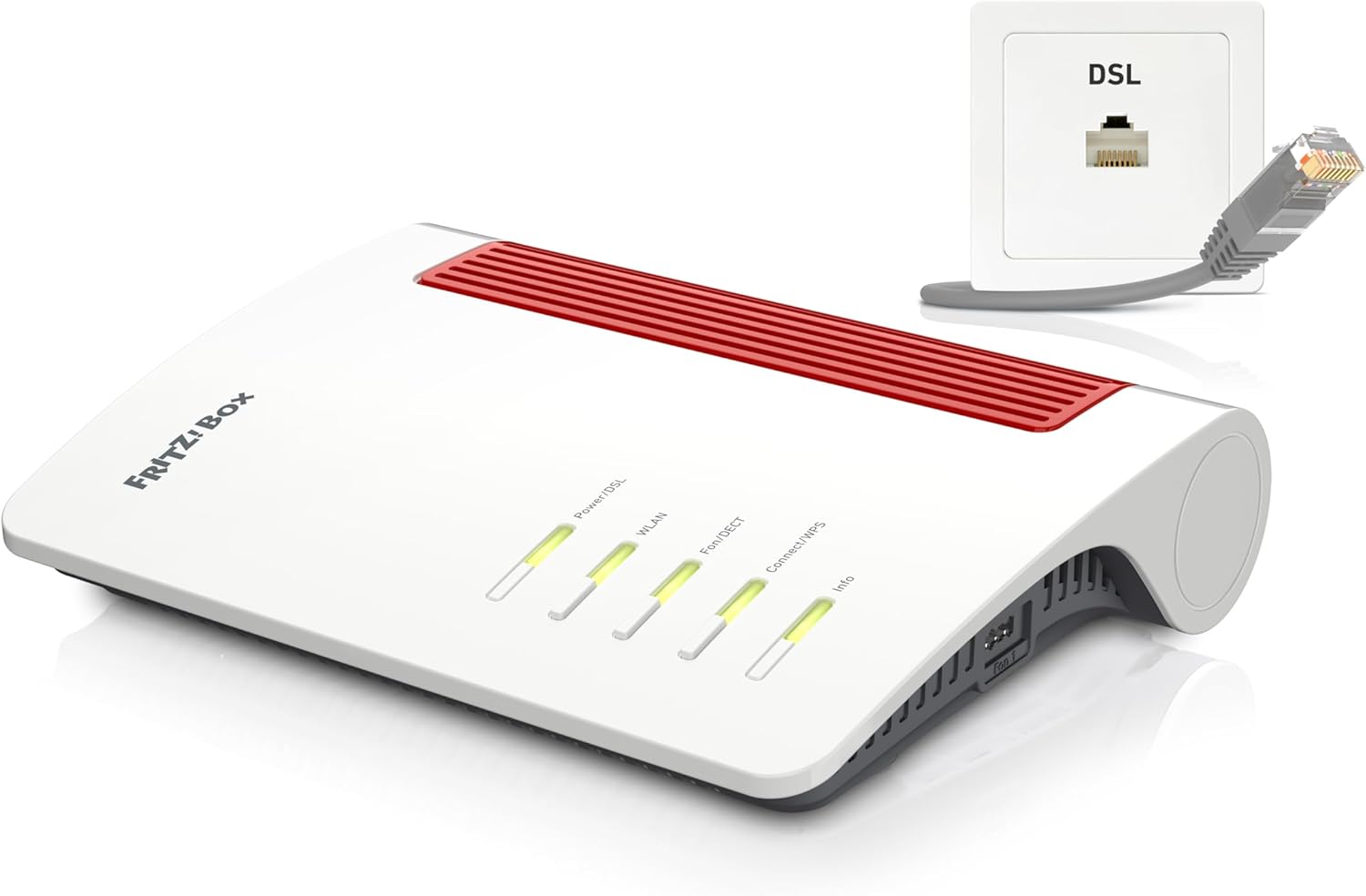 FRITZ!Box 7690 (Wi-Fi 7 DSL-Router mit 5.760 MBit/s (5GHz) & 1.376 MBit/s (2,4 GHz), bis zu 300 MBit/s mit VDSL-Supervectoring und ADSL2+, WLAN Mesh, DECT-Basis, deutschsprachige Version)