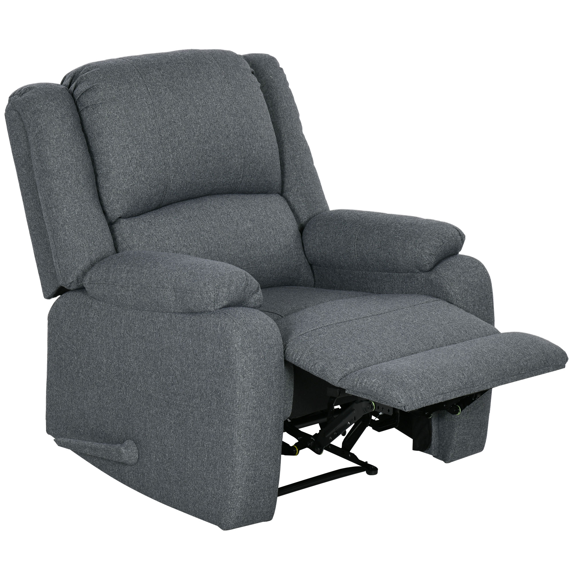 HOMCOM Relaxsessel, Liegefunktion und Fußstütze, verstellbar, bis 150 kg, Stahlrahmen, 90 x 96 x 98 cm, Grau