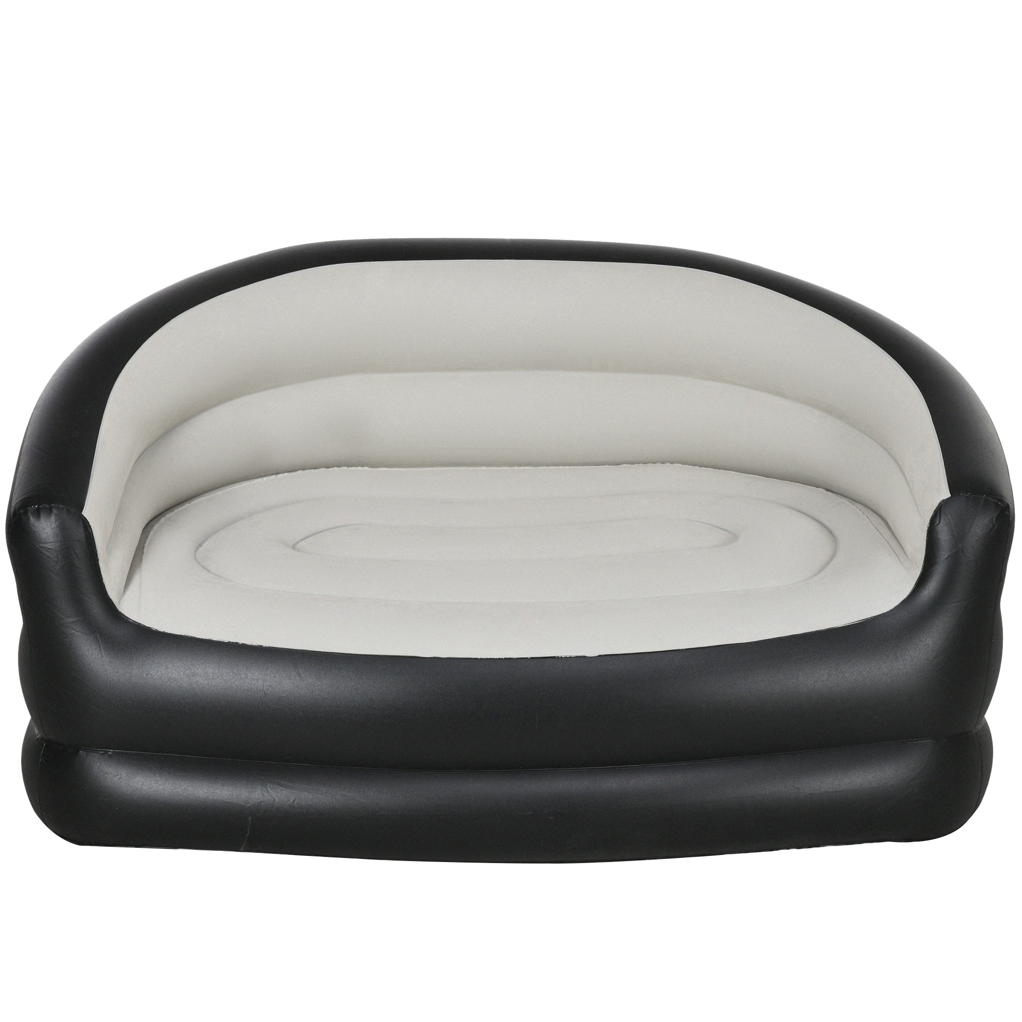 Outsunny Aufblasbares Sofa Luftsessel, 138 x 87 x 71 cm, Grau + Schwarz