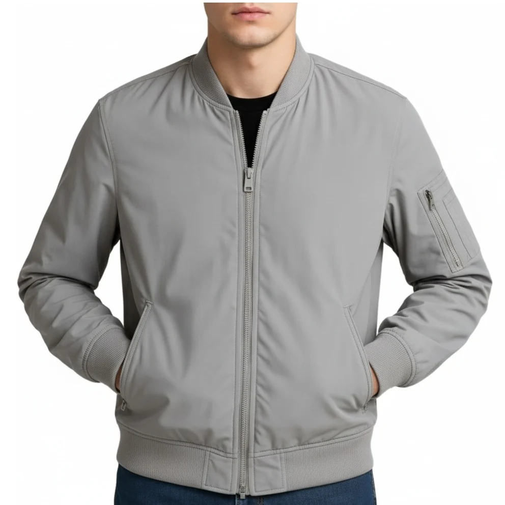 12 Pack Adult Spring Bomber Jacket in Grey