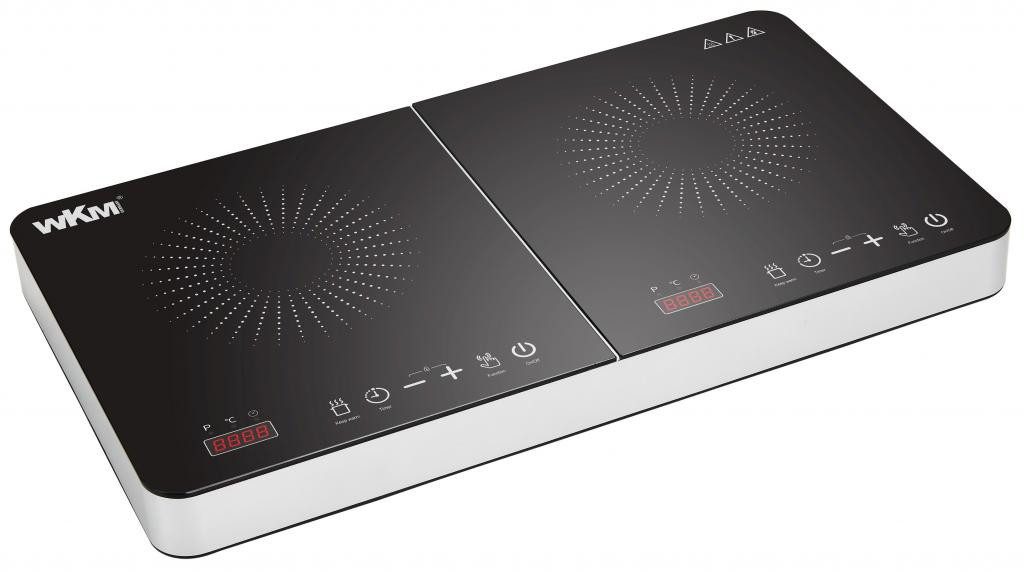 Doppel-Induktionskochplatte Doppel-Induktionskochfeld Kochplatten 2000W + 1500W schwarz