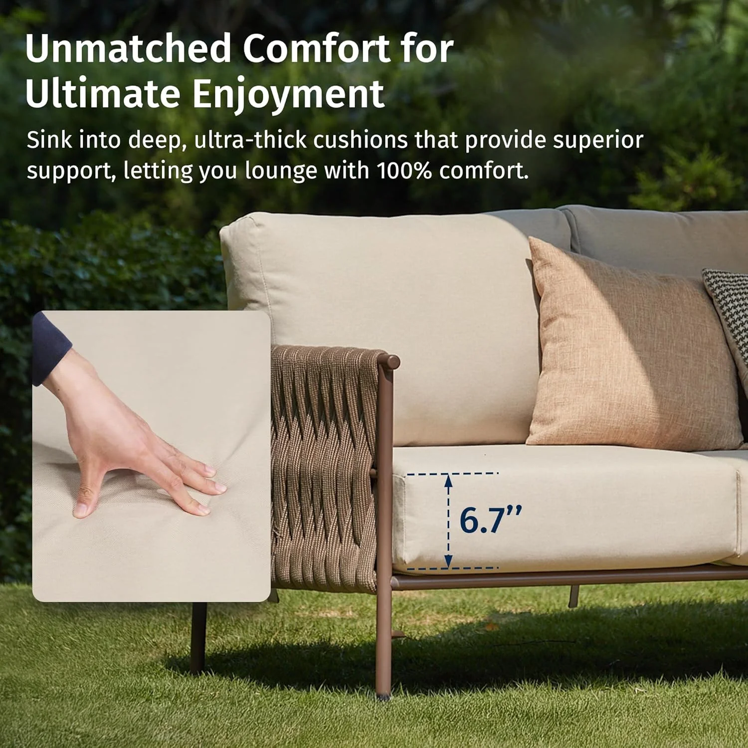 5-Piece Patio Furniture Set Deep Seating Two Coffee Tables